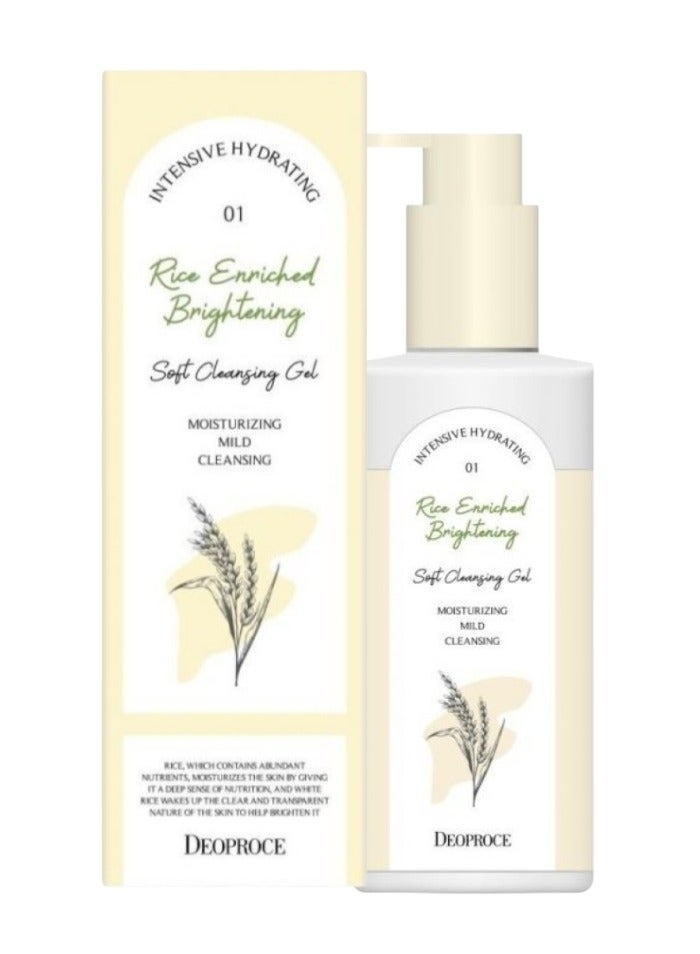 DEOPROCE Rice Enriched Brighteninh Soft Cleansing Gel 200Ml - Image 1